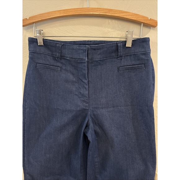 LOFT Women’s The Wide Leg Dark Wash Denim Jeans Size 4 Ann Taylor Boho Stretch  - Picture 2 of 7